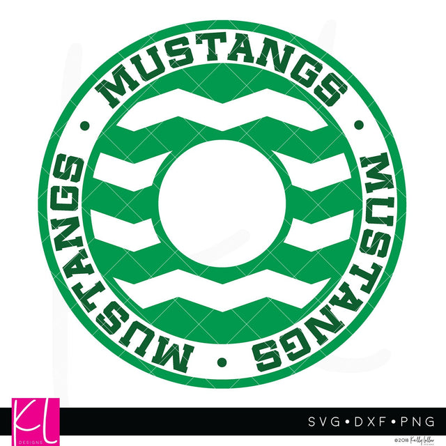 Mustangs Chevron Monogram Frame SVG Kelly Lollar Designs 