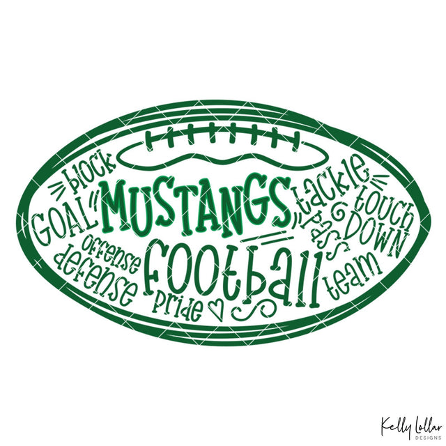 Mustangs Football SVG Kelly Lollar Designs 