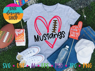 Mustangs Football SVG SVG BNRDesignShop 