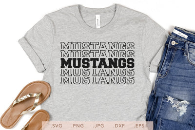 Mustangs Stacked SVG DXF JPG PNG EPS | School Team Spirit | Team Shirt Sublimation SVG Nanda Bayu 