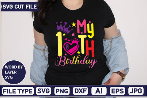 My 10th Birthday SVG Cut File SVGs,quotes-and-sayings,food-drink mini-bundles,print-cut,on-sale Sublimation or Vinyl Shirt Design SVG DesignPlante 503 
