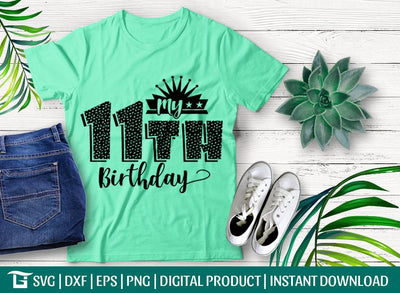 My 11th Birthday Svg Cut File, Princess Birthday Party Svg, Birthday Balloon Svg, Birthday Svg, Kids Svg, Tshirt Design, SVG ETC Craft 