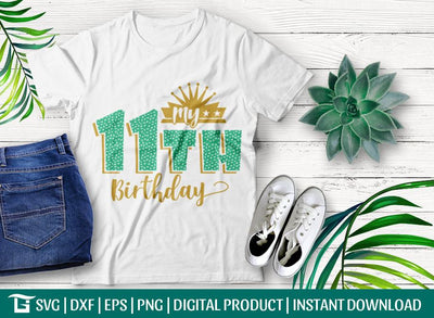 My 11th Birthday Svg Cut File, Princess Birthday Party Svg, hday Svg, Kids Svg, Tshirt Design, SVG ETC Craft 