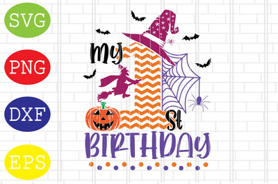 My 1st Birthday Halloween Svg, Spooky Svg, Cauldron Svg, Halloween Svg, Witch Svg, Ghost Svg, Png, Eps, Dxf Files SVG DigitalSvgFiles 