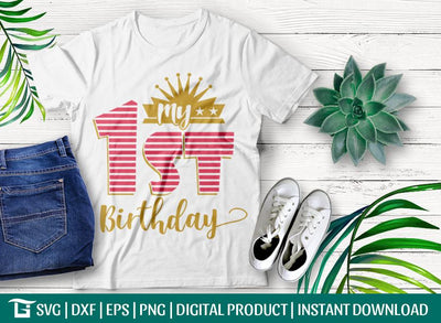 My 1st Birthday SVG Cut File, My 1st Birthday Svg, Baby Birthday Svg, Birthday Svg, T-shirt Design SVG ETC Craft 