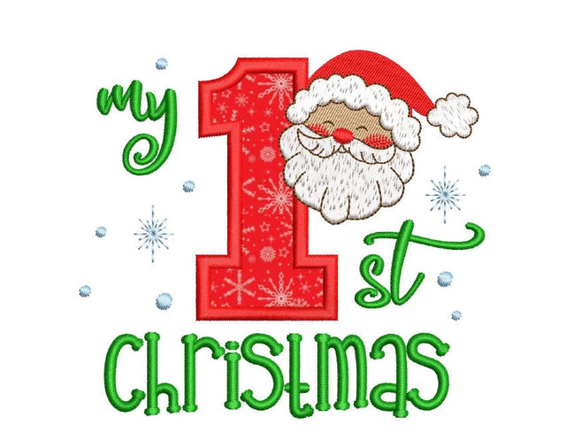 My 1st Christmas Applique Embroidery Design, My First Christmas Embroidery File, 4 sizes, Instant Download Embroidery/Applique DESIGNS Nino Nadaraia 