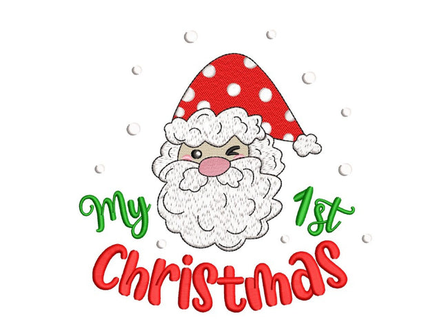 My 1st Christmas Embroidery Design, Santa Embroidery File, 5 Sizes, Instant Download Embroidery/Applique DESIGNS Nino Nadaraia 