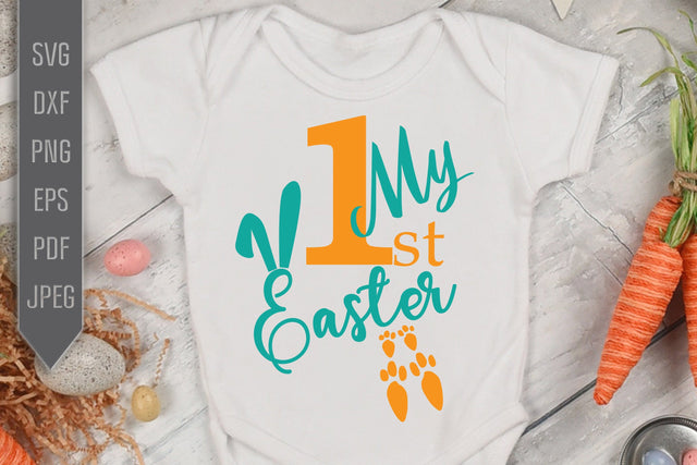 My 1st Easter Svg. Cut Files For First Easter's Bib, Bodysuit, Shirt For Boy, Girl, Kid, Baby. Cricut, Silhouette Files, dxf, eps SVG Mint And Beer Creations 