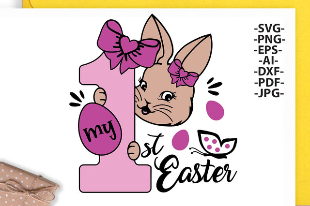 My 1st Easter Svg, Rabbit peeking Svg, Easter Svg, Rabbit carrot, Bunny Svg file, Easter Bunny Svg, Easter shirt, Svg file SVG 1uniqueminute 