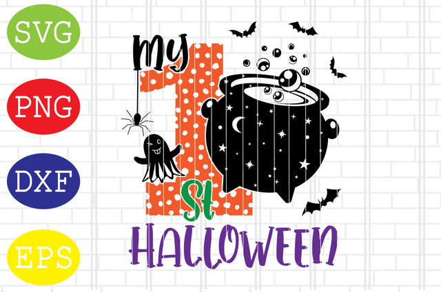 My 1st Halloween Cauldron Svg, Spooky Svg, Cauldron Svg, Halloween Svg, Witch Svg, Ghost Svg, Png, Eps, Dxf Files SVG DigitalSvgFiles 
