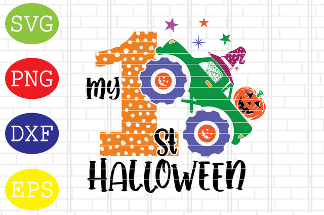 My 1st Halloween Monster Truck Svg, Spooky Svg, Cauldron Svg, Halloween Svg, Witch Svg, Ghost Svg, Png, Eps, Dxf Files SVG DigitalSvgFiles 