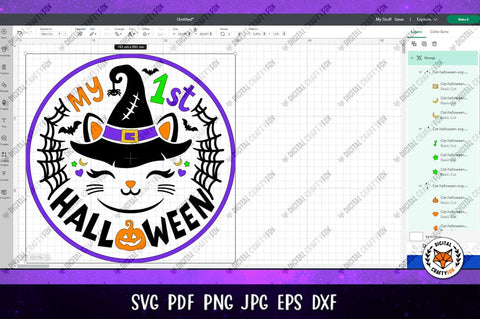 My 1st Halloween SVG, Baby First Halloween SVG, Black Cat SVG Digital Craftyfox 