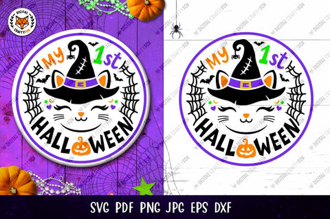 My 1st Halloween SVG, Baby First Halloween SVG, Black Cat SVG Digital Craftyfox 