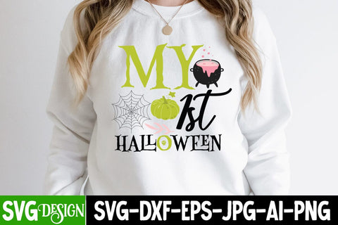 My 1st Halloween SVG Cut File, My 1st Halloween Sublimation Design, My 1st Halloween Celebration , SVG BlackCatsMedia 