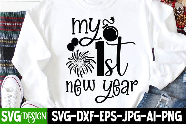 My 1st New Year SVG Cut File , Happy New Year SVG Cut File SVG BlackCatsMedia 