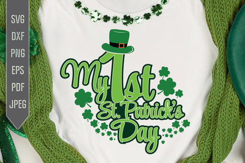 My 1st St Patrick's Day Svg. St Patricks Day Shirt Svg. St. Patrick's Day Svg. Lucky Svg. Irish Svg. Clover Svg. St Patrick's Dxf, eps, png, jpg pdf SVG Mint And Beer Creations 