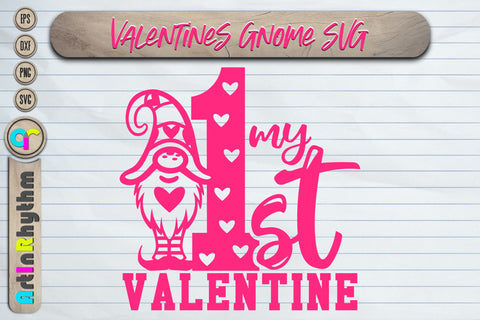 My 1st Valentine svg, Happy Valentine's day svg, Gnome svg SVG Artinrhythm shop 