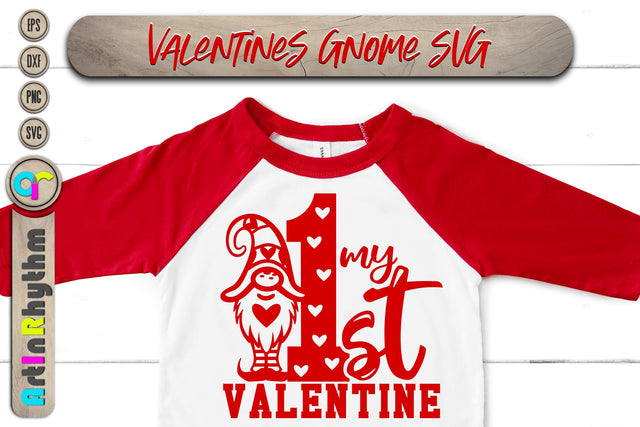 My 1st Valentine svg, Happy Valentine's day svg, Gnome svg SVG Artinrhythm shop 