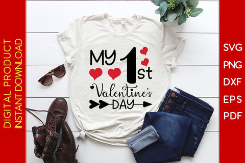 My 1st Valentine’s Day SVG PNG EPS Cut File SVG Creativedesigntee 