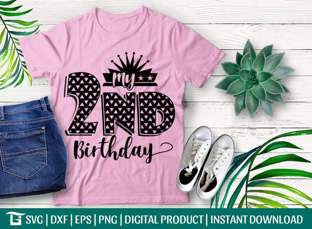 My 2nd Birthday Svg Cut File, Birthday Balloon Svg, Princess Svg, Birthday Girl Svg, Tshirt Desin, SVG ETC Craft 