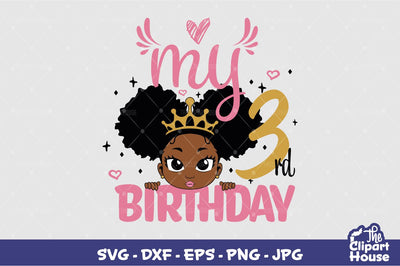 My 3rd Birthday Girl SVG The Clipart House 
