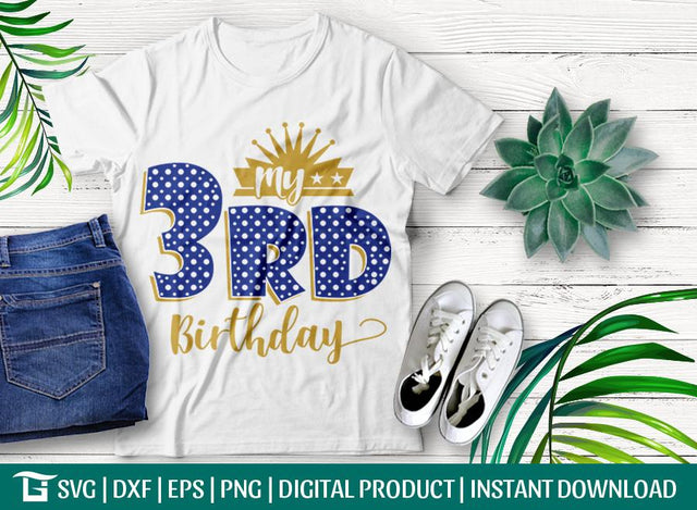 My 3rd Birthday Svg Cut File, Baby Birthday Svg, Birthday Party Svg, Third Birthday Svg, Tshirt Design, SVG ETC Craft 