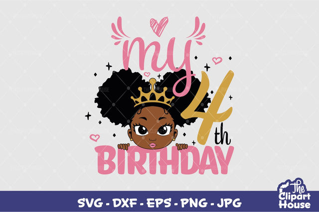 My 4th Birthday Girl SVG The Clipart House 
