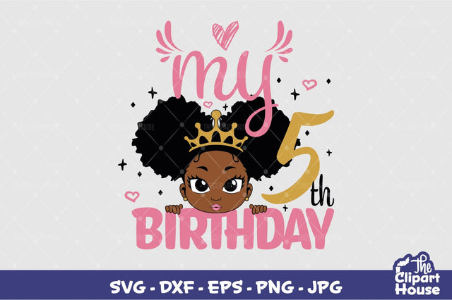 My 5th Birthday Girl SVG The Clipart House 