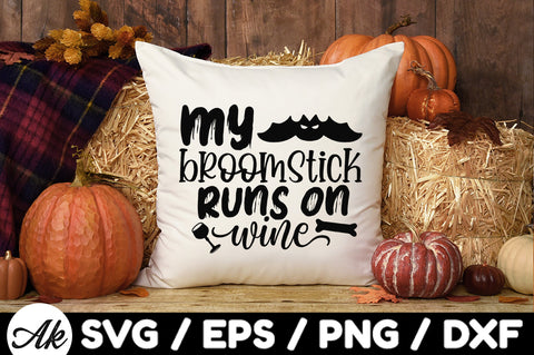 My broomstick runs on wine svg SVG akazaddesign 