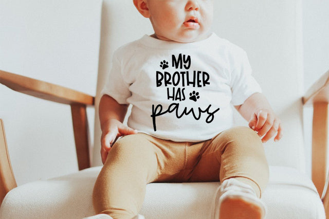 My Brother Has Paws SVG - Baby Shower Gift SVG, Big Brothers Dog SVG SVG Simply Cutz 