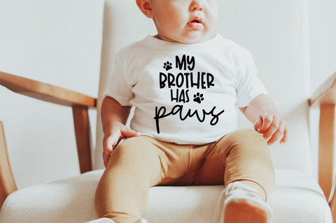 My Brother Has Paws SVG - Baby Shower Gift SVG, Big Brothers Dog SVG SVG Simply Cutz 