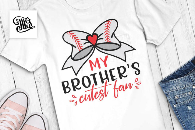 My brother's cutest fan | Baseball sister SVG | Baseball svg | Sport svg SVG Illustrator Guru 
