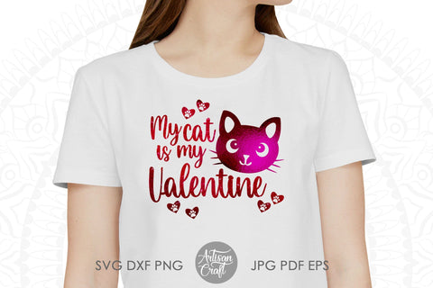 My cat is my Valentine SVG and PNG for sublimation SVG Artisan Craft SVG 
