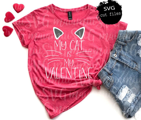 My Cat Is My Valentine Svg, My Valentine Svg, Cat Valentine Svg, Valentine Svg SVG MaiamiiiSVG 