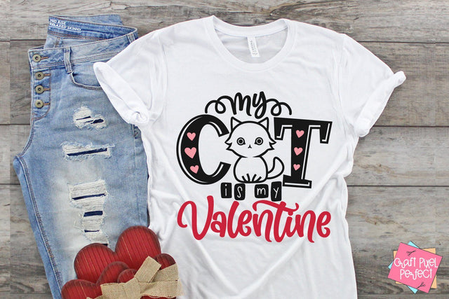 My Cat Is My Valentine, Valentines Shirt Svg, Anti Valentine Svg, Funny Valentine Svg SVG Craft Pixel Perfect 