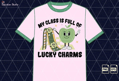 My Class Is Full Of Lucky Charms Kids Shirt PNG, Happy St. Patrick’s Day Kids Shirt Template PNG Sublimation Depiction Studio 