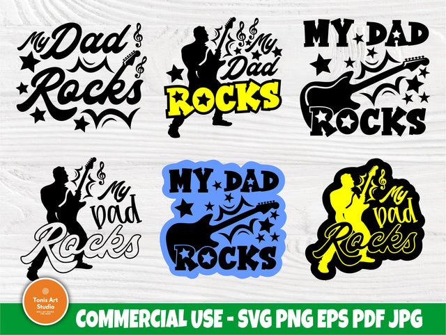 My Dad Rocks SVG, Guitar Svg, Fathers Day Svg File SVG TonisArtStudio 