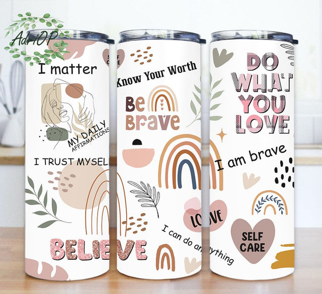 My Daily Affirmations Tumbler Wrap PNG, Affirmations Tumbler, Mental Health Gift, Positive Affirmation, Best Friend Tumbler Sublimation AdriOP 