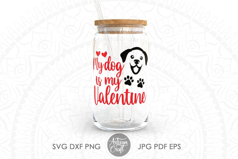 My dog is my valentine SVG with hearts Sublimation Artisan Craft SVG 