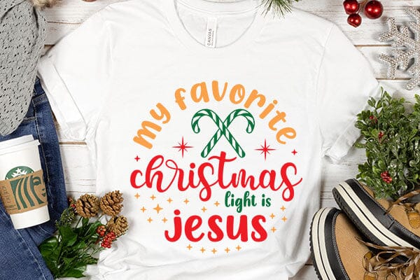 My Favorite Christmas Light Is Jusus SVG Angelina750 