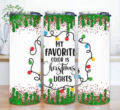 My Favorite Color Is Christmas Lights 20oz Tumbler Wrap PNG Christmas Design Download Sublimation AdriOP 