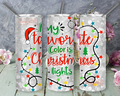 My Favorite Color is Christmas Lights Design Png, Christmas Lights Star 20oz Tumbler Wrap, Christmas Tumbler Png, Christmas Sublimation Design, Digital Download Sublimation DesignSVG 
