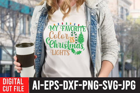 My Favorite Color is Christmas Lights SVG Cut File SVG BlackCatsMedia 