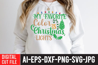 My Favorite Color is Christmas Lights SVG Cut File SVG BlackCatsMedia 