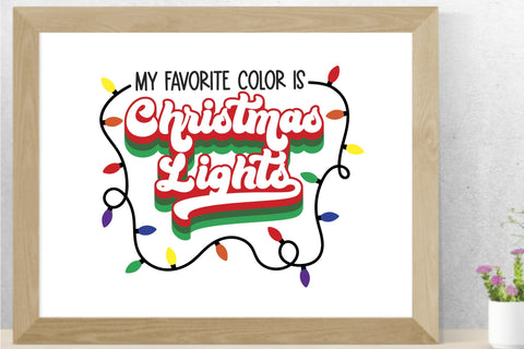 My Favorite Color is Christmas Lights SVG SVG Style and Stencil 