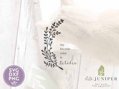 My Favorite Color is October SVG | Autumn SVG | Farmhouse Sign Design SVG LilleJuniper 