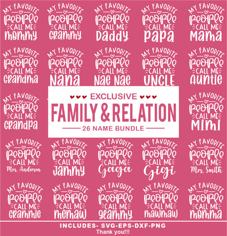 My favorite people call me svg bundle, Family and relation t shirt bundle, Family t shirt svg bundle, Whole family t shirt svg, mom t shirt, auntie t shirt, papa t shirt sv SVG Isabella Machell 