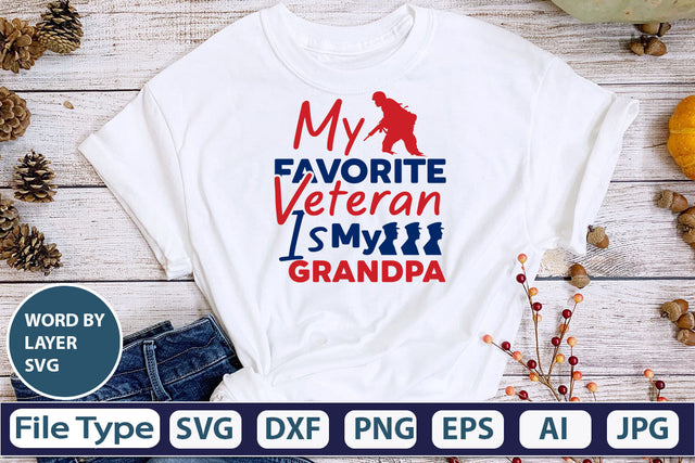 My Favorite Veteran Is My Grandpa SVG Cut File SVG DesignPlante 503 