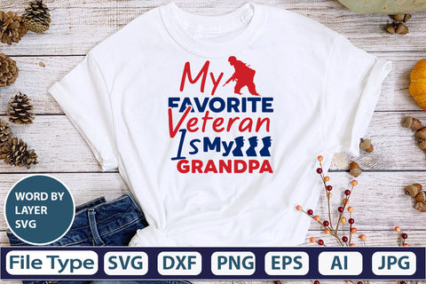 My Favorite Veteran Is My Grandpa SVG Cut File SVG DesignPlante 503 