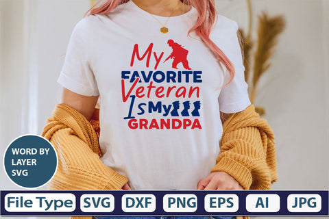 My Favorite Veteran Is My Grandpa SVG Cut File SVG DesignPlante 503 